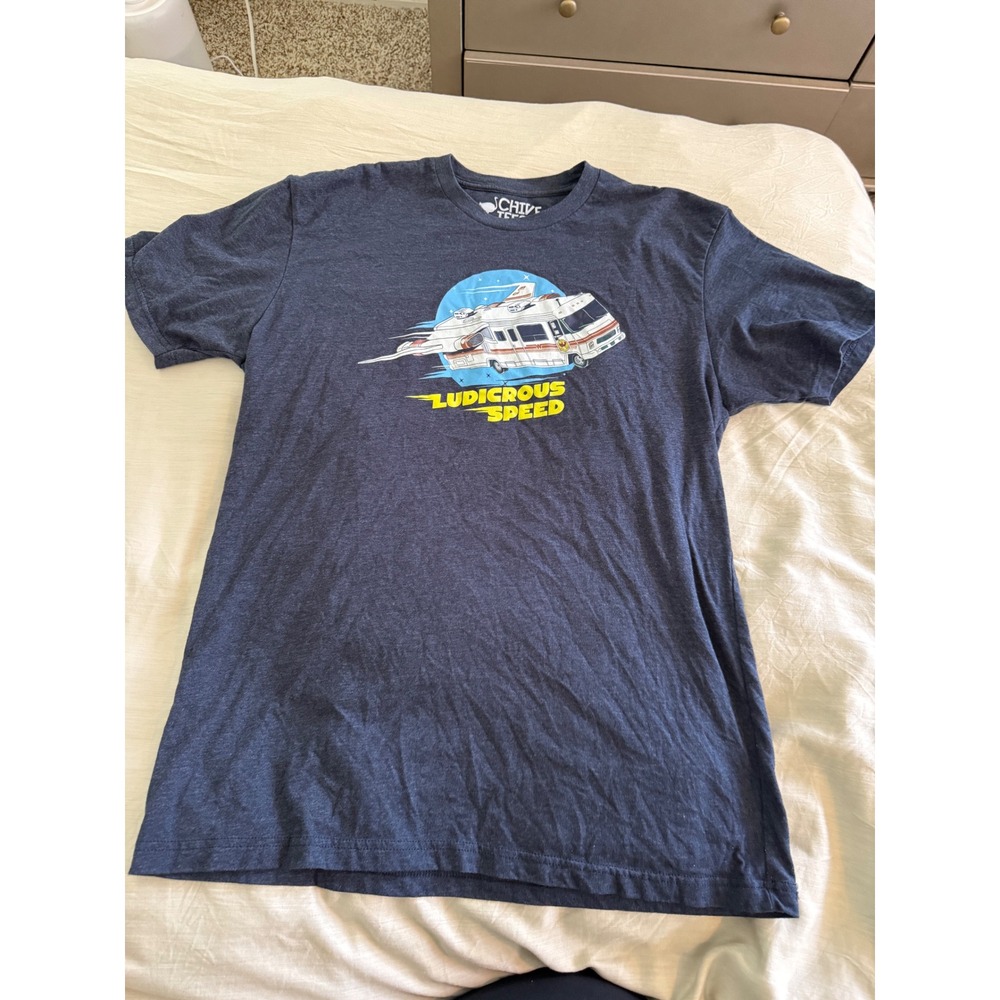 Chive Tees Ludicrous Speed Spaceballs Shirt Men's‎ L Navy Funny Movie Tee